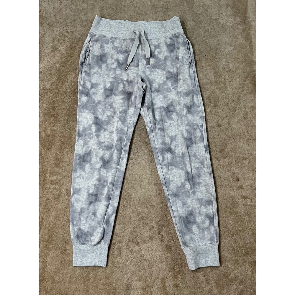 Athleta Balance Printed Jogger Women's Small Gray White Camo Pants Cloud Tencel